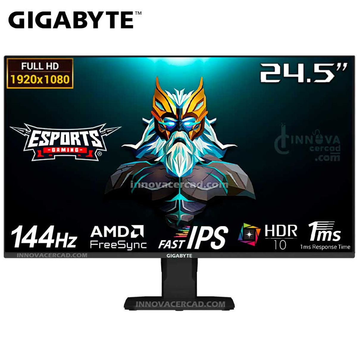 GIGABYTE - MONITOR 24.5 SS IPS GIGABYTE GS25F14 1080P 144HZ 1MS HDR10 AMD FREESYNC