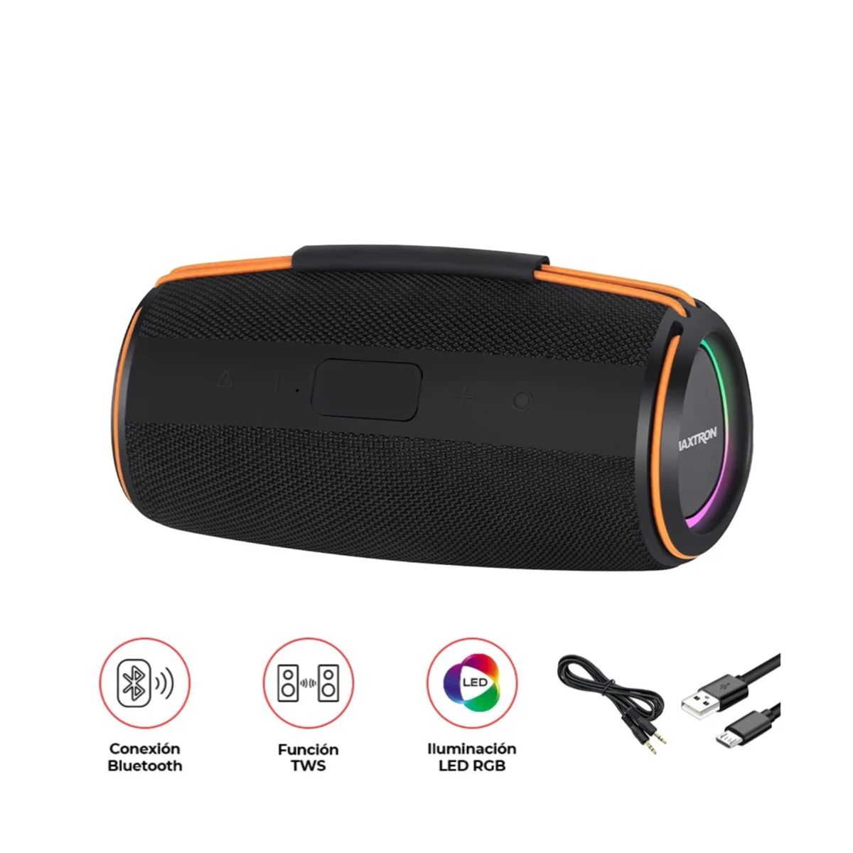 MAXTRON - PARLANTE BLUETOOTH MAXTRON MX302 Boomer  Sonido Potente, RGB LED y TWS