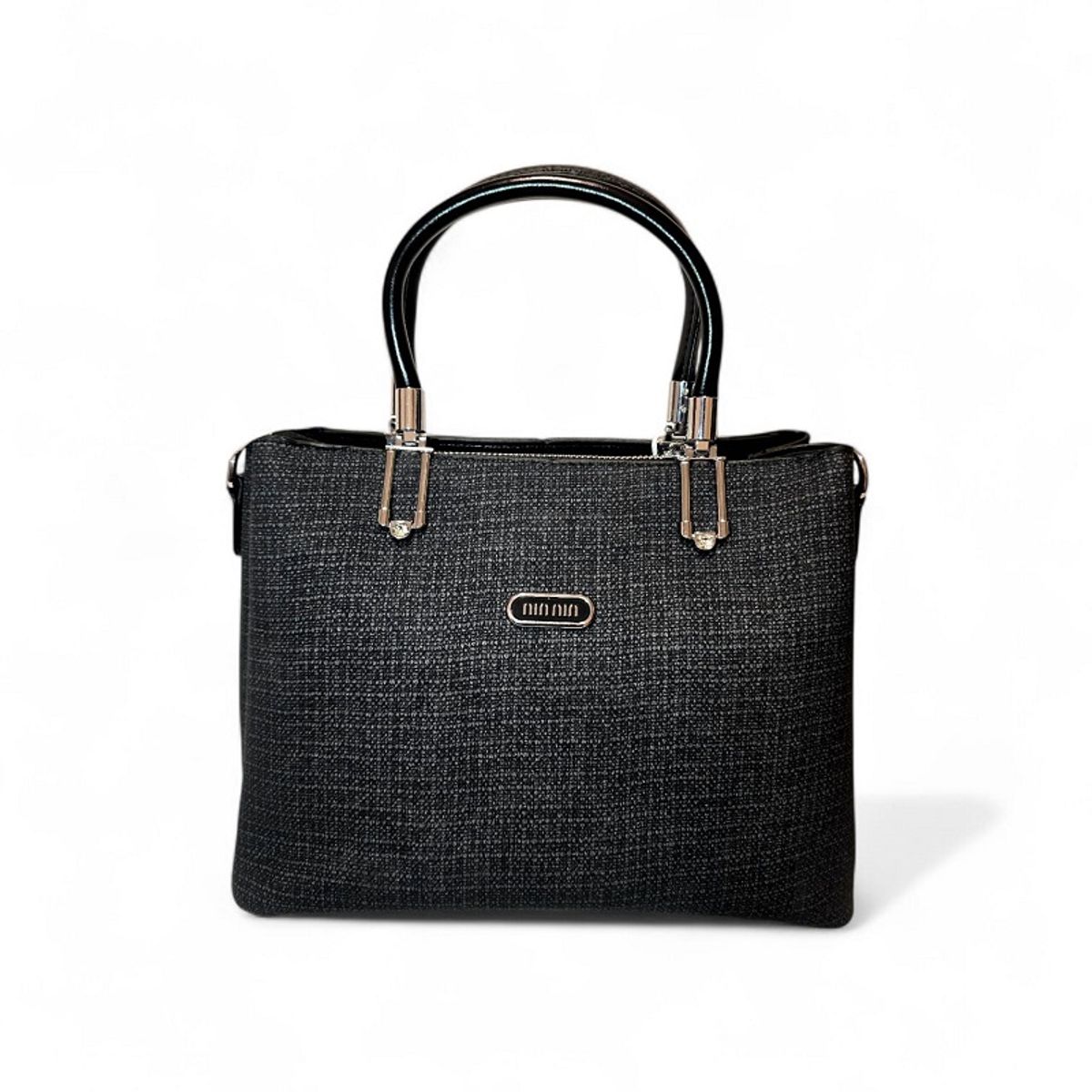 GENERICO - Bolso de Mujer Elegante Color Negro Texturizado-Cartera Moderna para Oficina y Diario