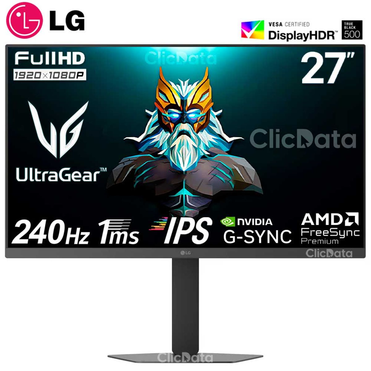 LG - MONITOR LG UltraGear 27G440A-B 27 IPS FHD 240Hz 1ms G-Sync FreeSync Premium