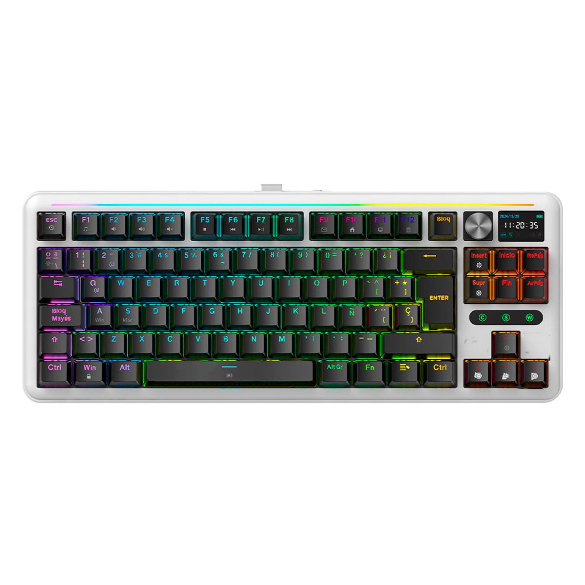ANTRYX - TECLADO MECANICO INALAMBRICO ANTRYX TK950 PRO WHITE, RED SWITCH GATERON, 2.4G, BT ATK-950PWGRE-SP