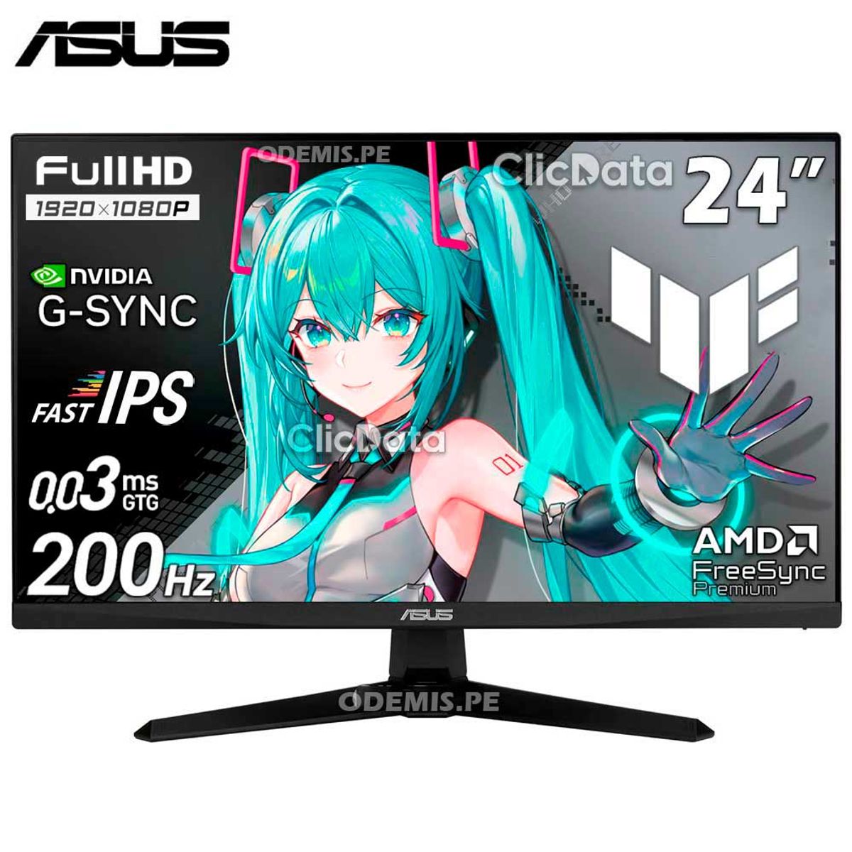 ASUS - Monitor Asus TUF Gaming VG249Q5A, Fast-IPS Full HD de 23.8, 200Hz, 0.3ms, G-SYNC.