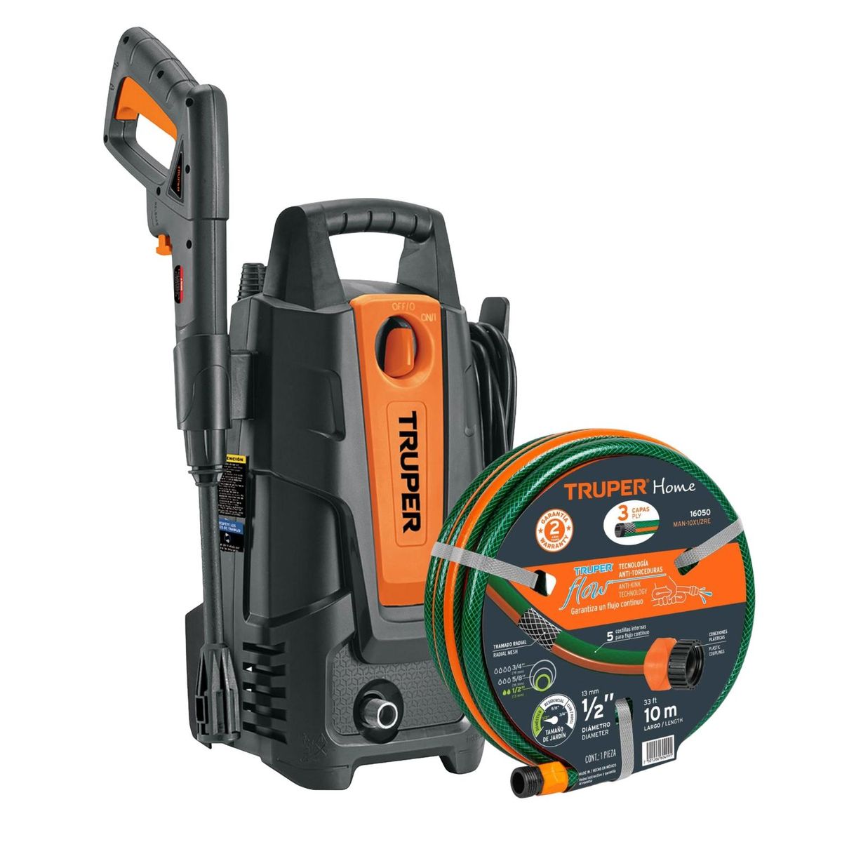 Hidrolavadora Portatil Truper Truper 1500 Psi + Manguera 10, marca Truper - Foto Principal