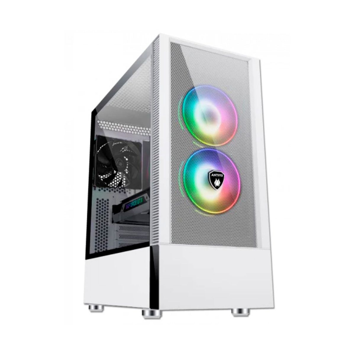 ANTRYX - CASE ANTRYX RX-460 WHITE S-FUENTE MESH LED RGB P-N AC-RX460MW