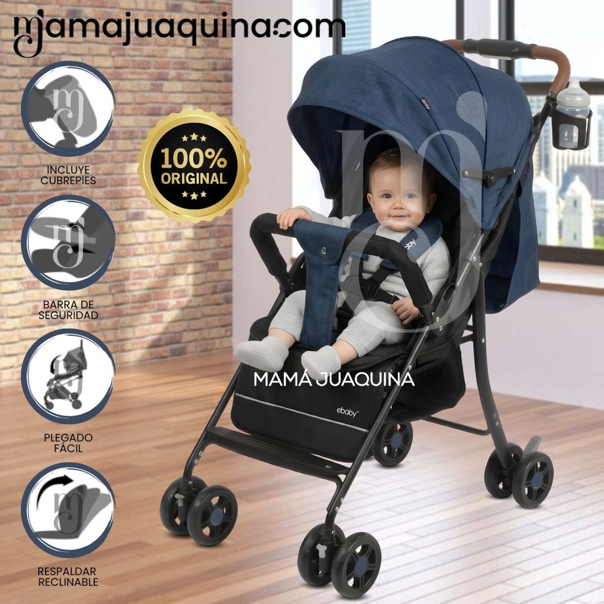 BABY - Coche Cuna Diseño Sofisticado «MADDOX II» Edición Exclusiva Blue