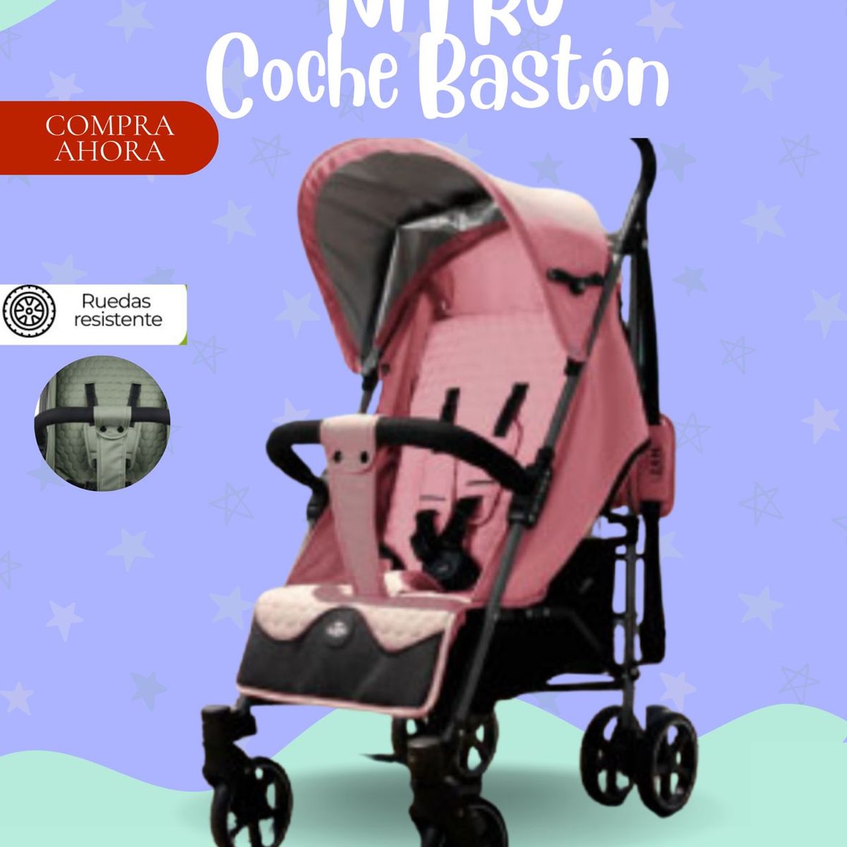 Coche Baston NITRO Color Rosado - PREMIUM, marca GENERICO - Foto Principal