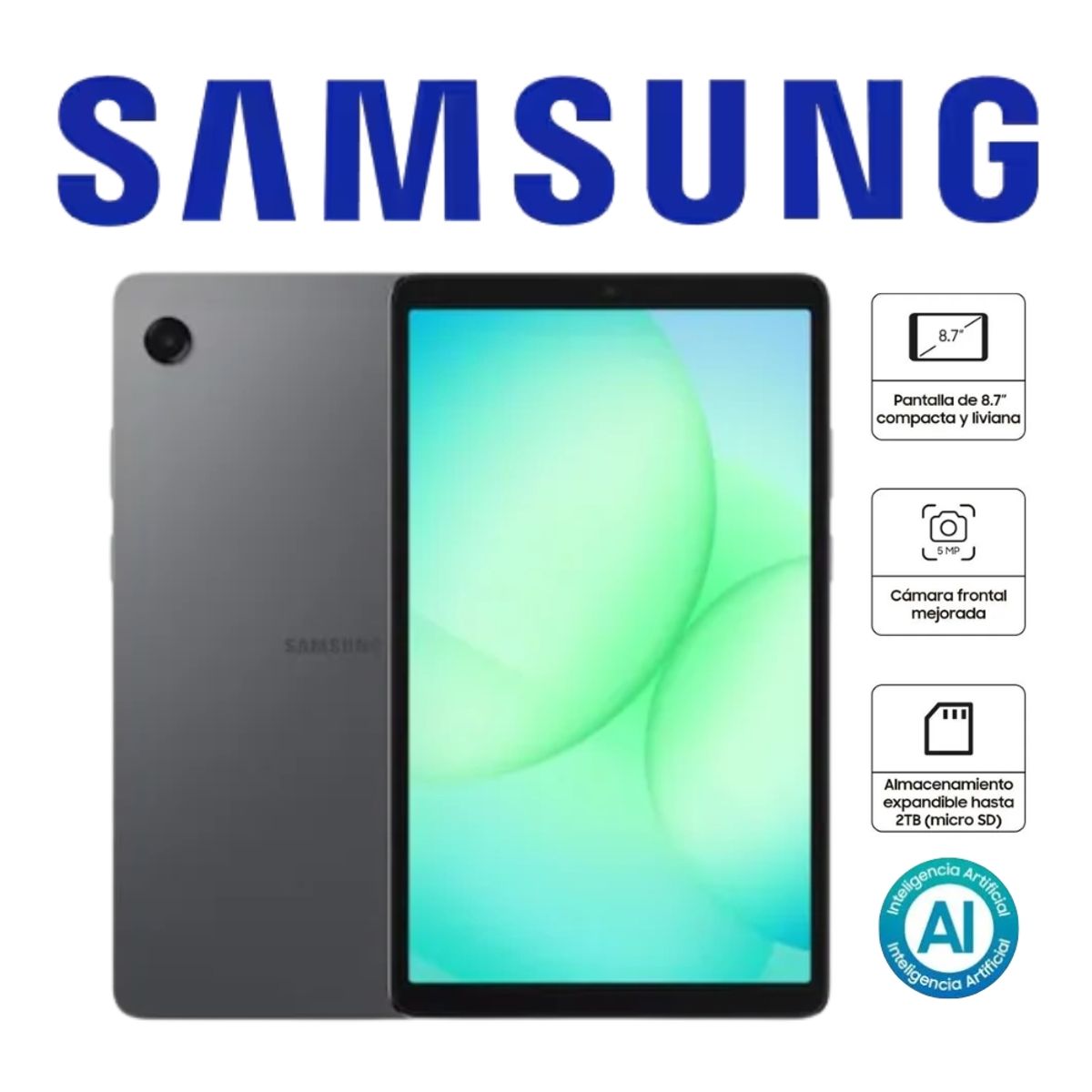 SAMSUNG - TABLET SAMSUNG A11 8.7 RAM 4GB SSD 64GB COLOR GRIS MOD SM-X133