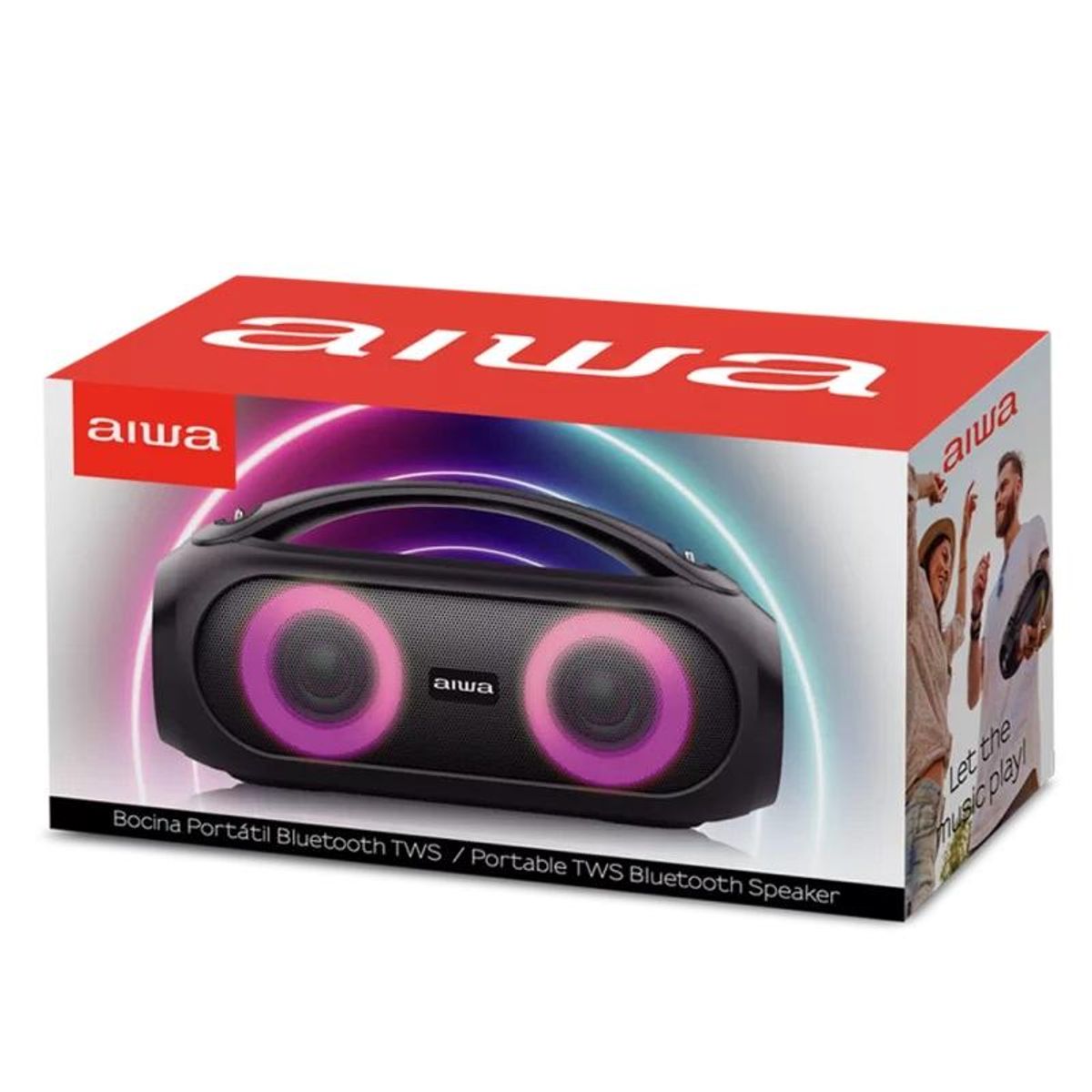 AIWA - AIWA AWS500BT - PARLANTE BLUETOOTH PORTATIL CON LUCES RGB - 20 WATTS