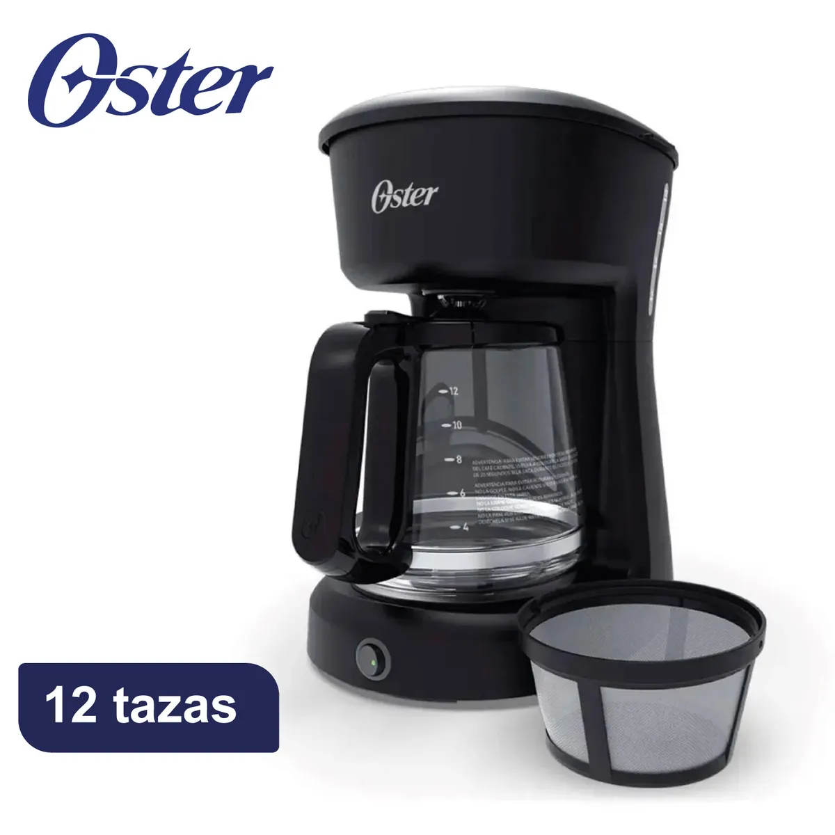 OSTER - - Cafetera Oster De 12 Tazas Con Filtro Permanente ON/OFF BVSTDCS12B