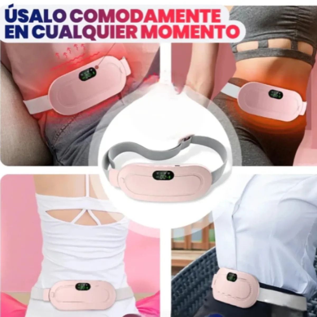 SM - Cinturón Masajeador y Calentador Eléctrico Para Cólicos Menstruales