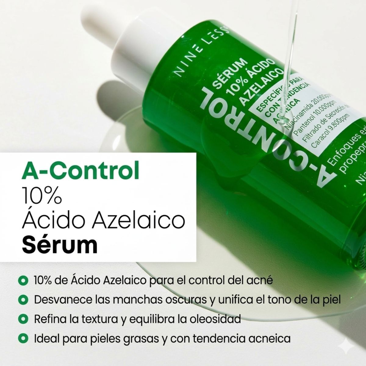 GENERICO - NINELESS A-Control 10% Azelaic Acid Serum 30ml Tratamiento Intensivo