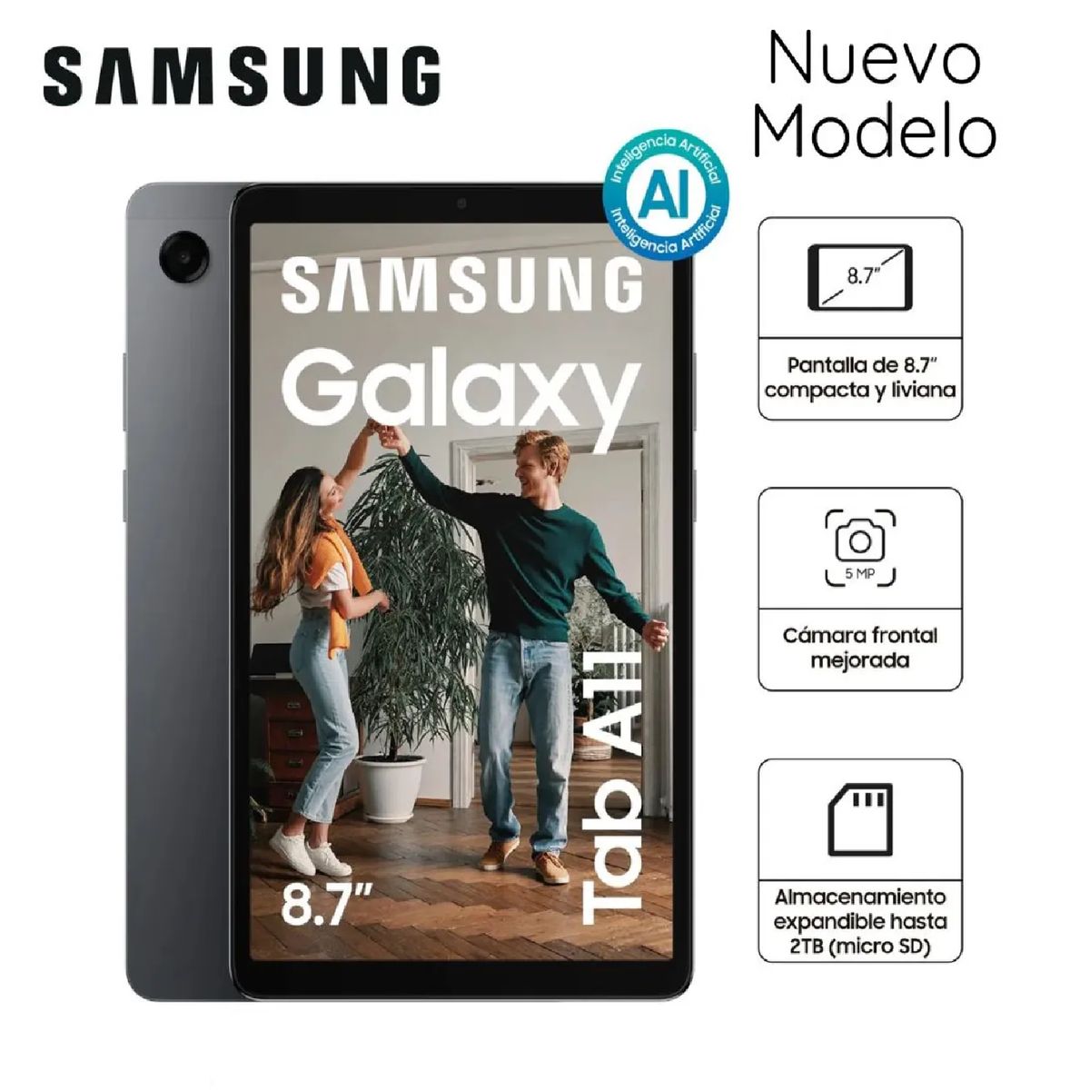 SAMSUNG - Tablet Samsung Galaxy Tab A11 8.7 SM-X133NZAAPEO 4GB RAM 64GB -Gris