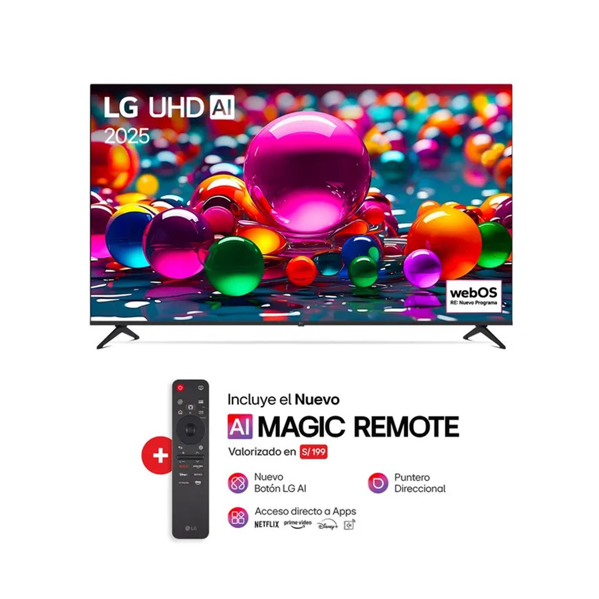 LG - Televisor LG 75 UHD 4K Smart TV ThinQ AI - 75UA8050PSA
