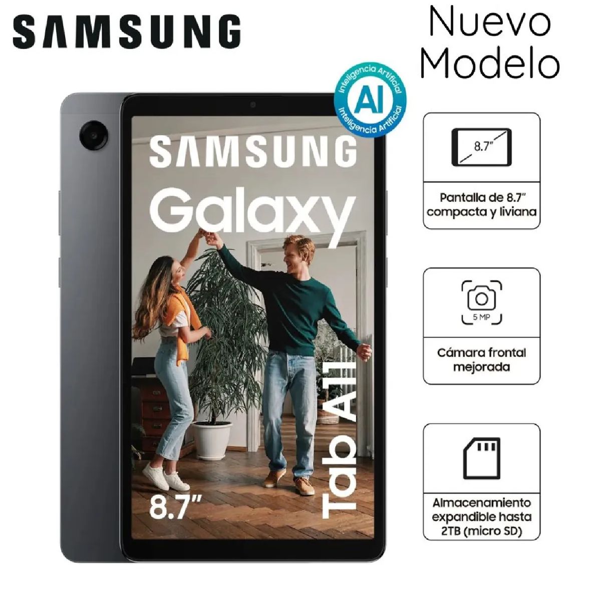 SAMSUNG - Tablet Samsung Galaxy Tab A11 8.7 SM-X133NZAAPEO 4GB RAM 64GB - Gris
