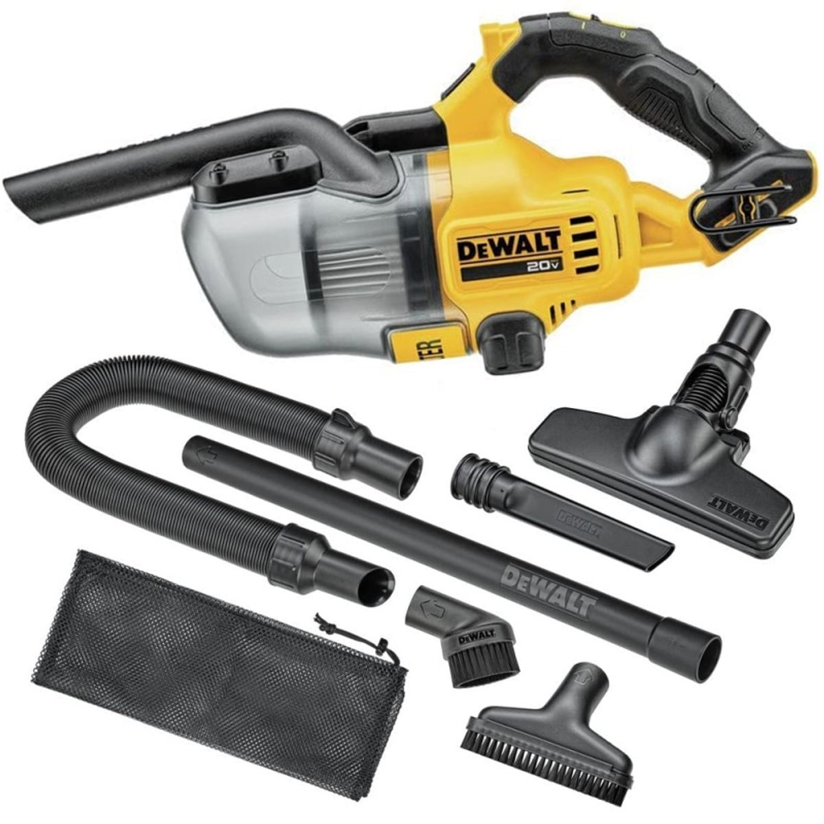 DEWALT - Aspiradora para Seco 20V HEPA 0.7 L Baretool Dewalt DCV501HB + 2 BAT 5AH + 1 CARGADOR DCB1104
