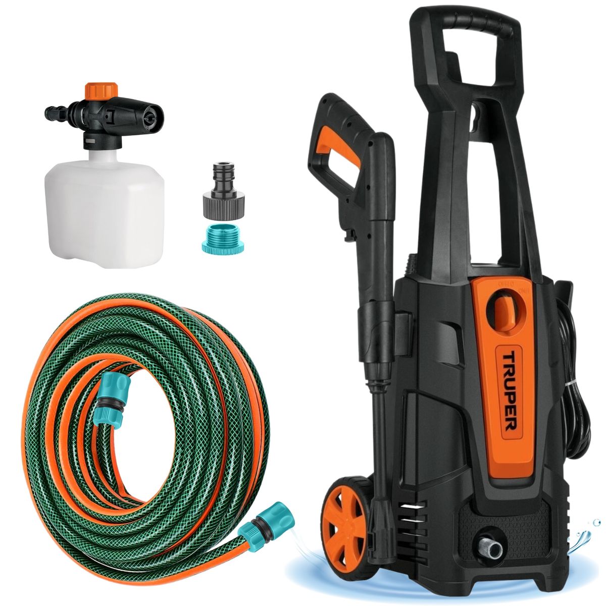 TRUPER - Hidrolavadora ALTA PRESION 1800 PSI + manguera PPPREMIUM 10m TRUPER
