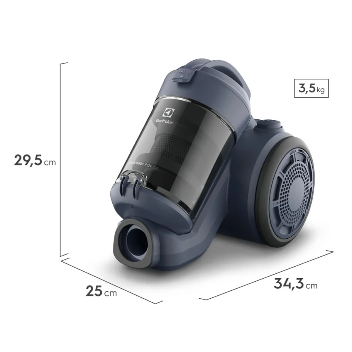 ELECTROLUX - Aspiradora Sin Bolsa Electrolux 1500W Ciclónica y Filtro HEPA Efficient azul ABS05