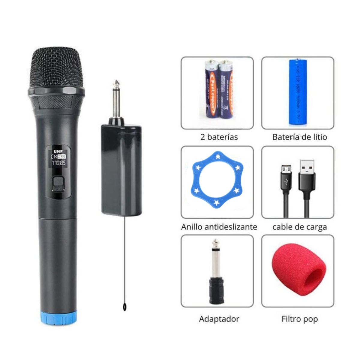 GENERICO - Microfono Inalambrico Serie Pro BS-H9826 Bossney