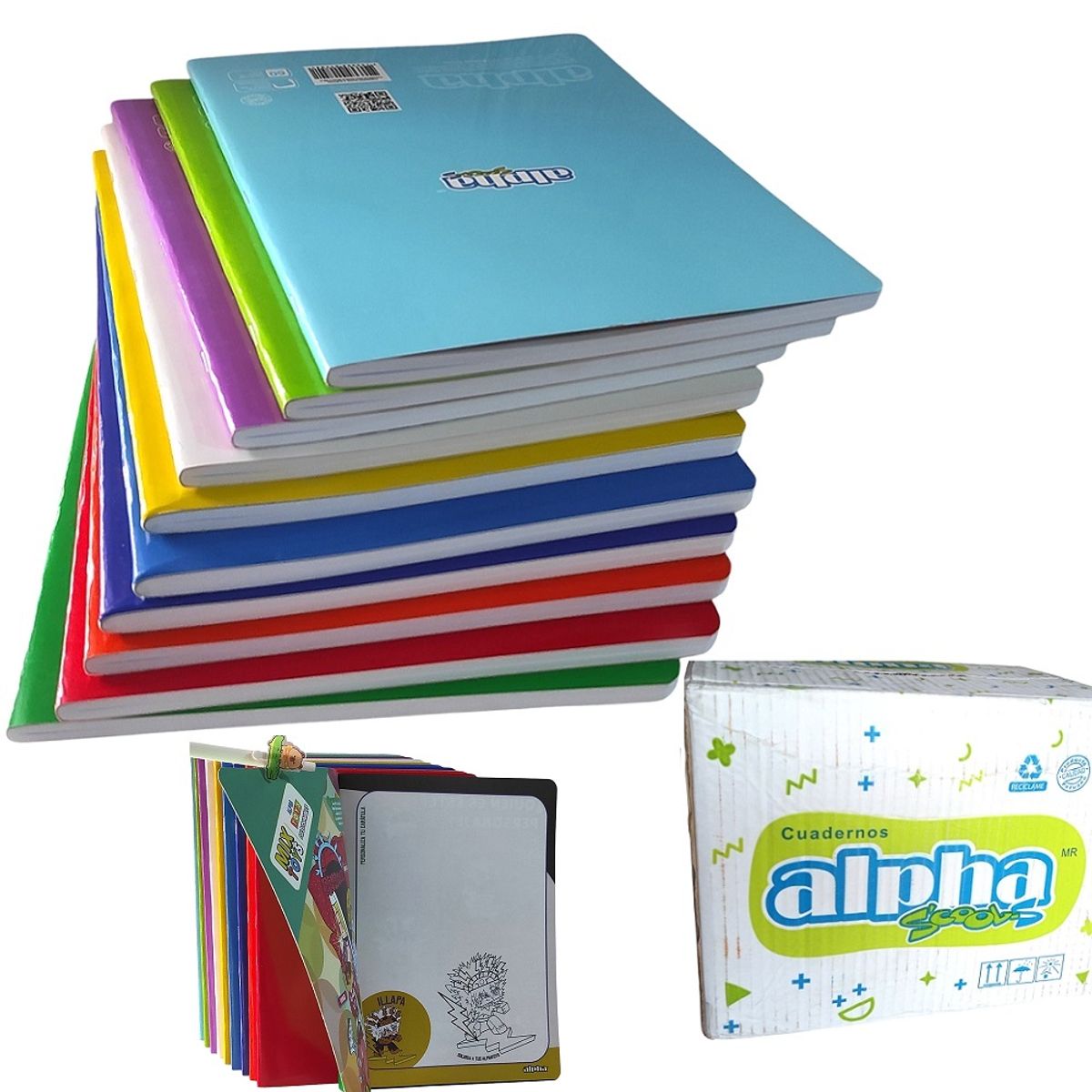 GENERICO - set de 3 Cuaderno Alpha Rayado de 88 hojas
