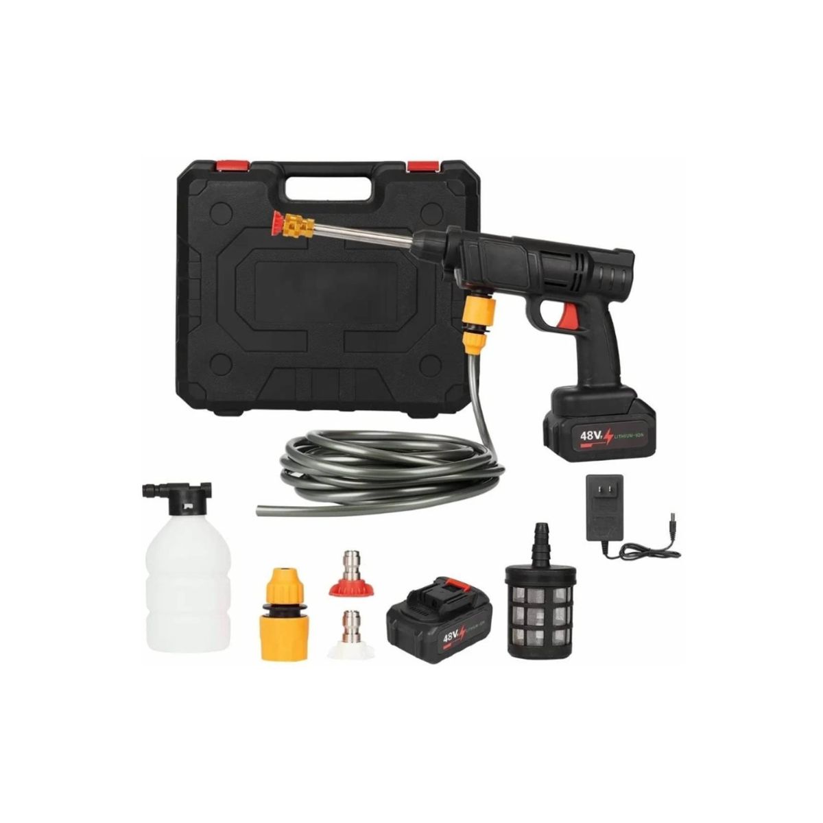 OEM - Kit Hidrolavadora Portatil Recargable 48 Voltios + Maletín
