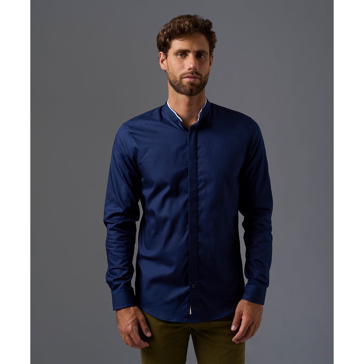 Mbo - Camisa Manga Larga 100% Algodón Slim Fit Hombre MBO