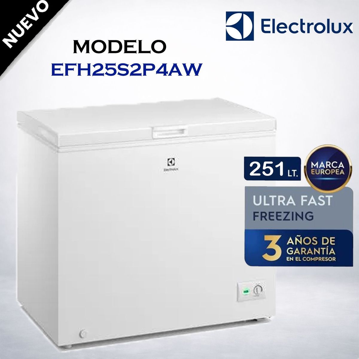 ELECTROLUX - Congelador Horizontal 251 L Blanco – EFH25S2P4AW