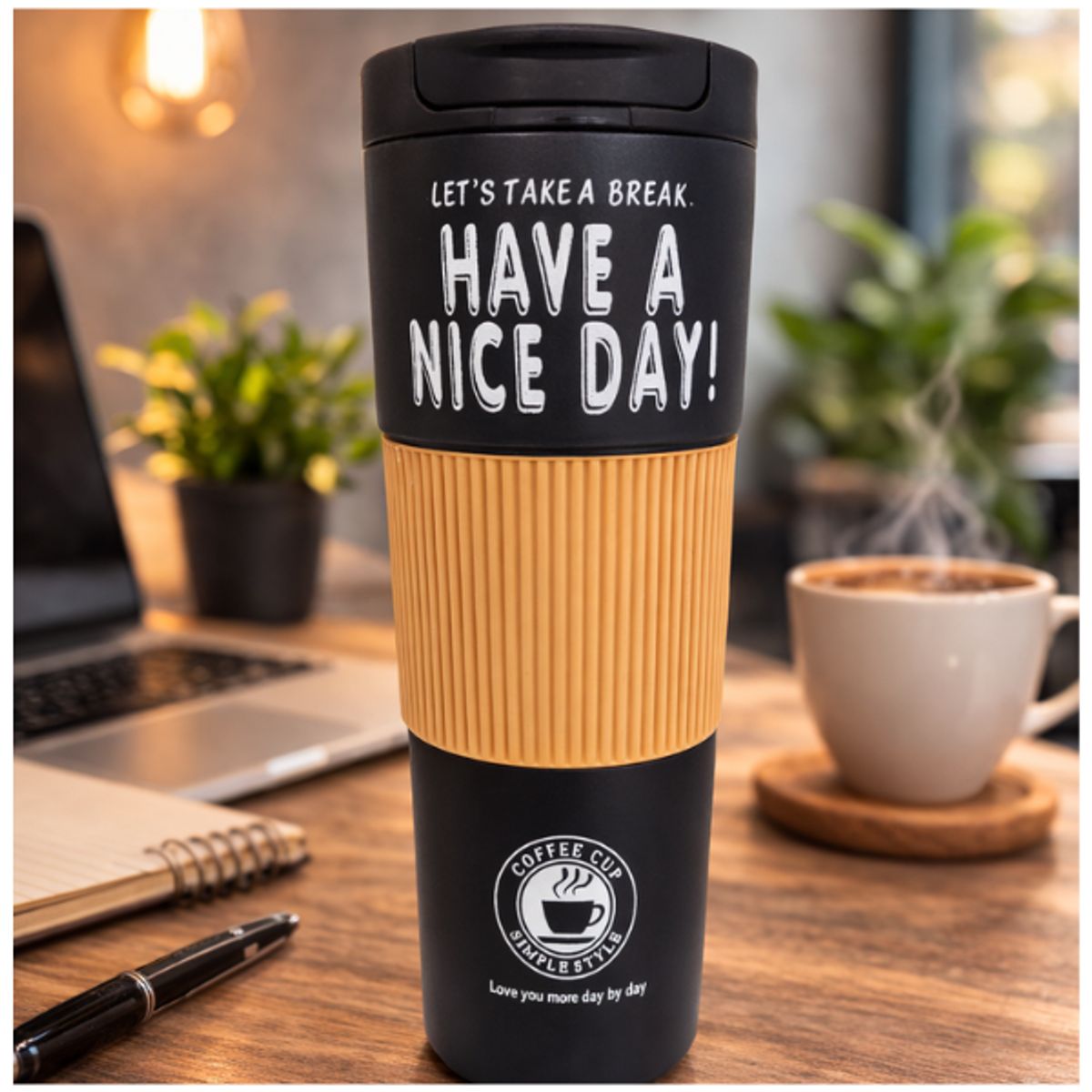 INSPIRA MARKET - Taza vaso alto de cafe portátil