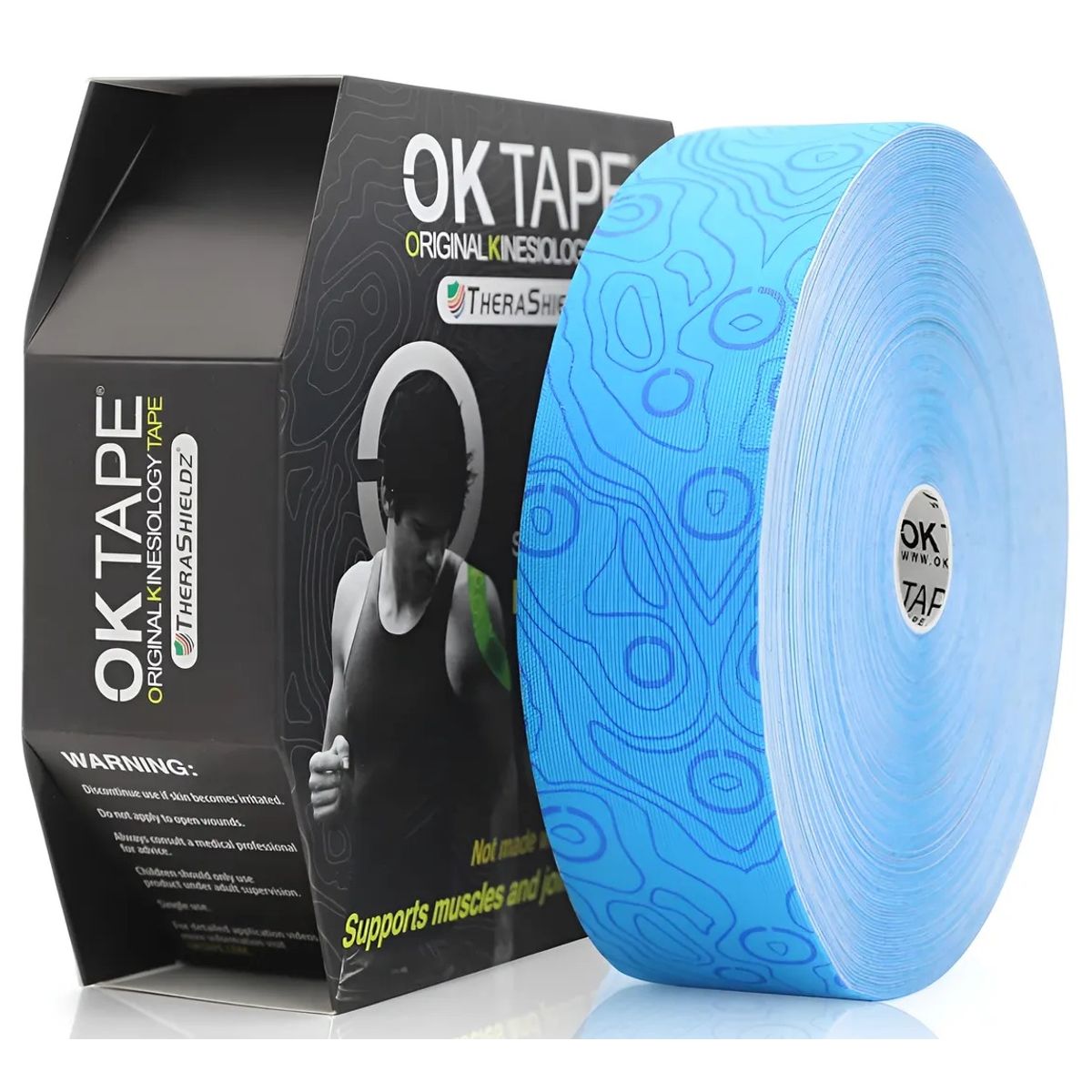 GENERICO - Cinta Kinesiológica Ok Tape Pro Profesional 31.5mt X 5cm Celeste