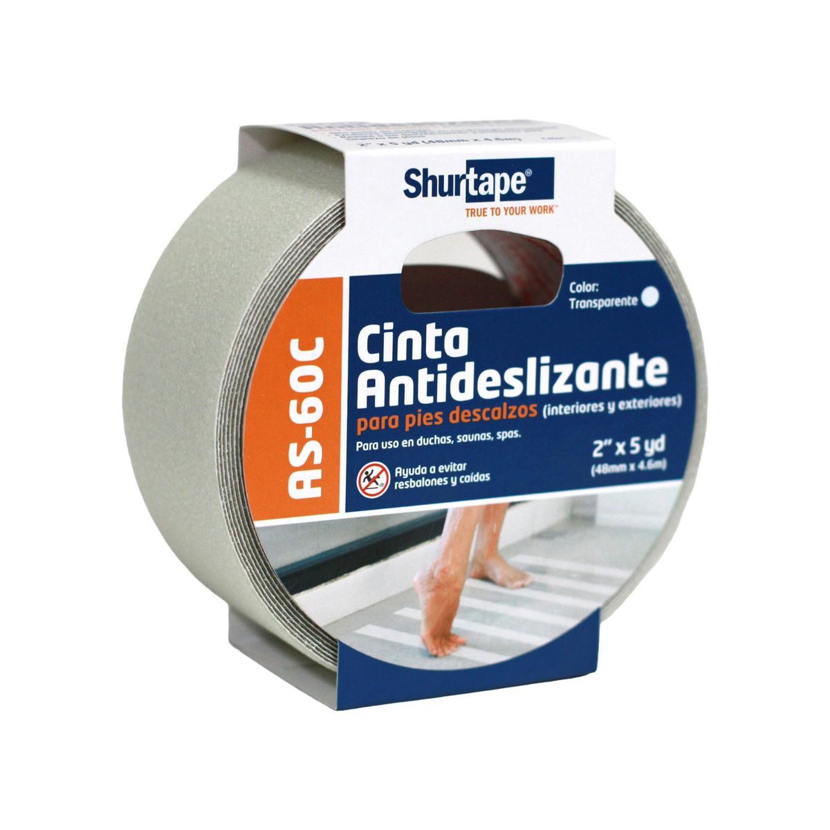 SHURTAPE - Cinta Antideslizante Transparente para Baños y Duchas 48mm x 4.6m