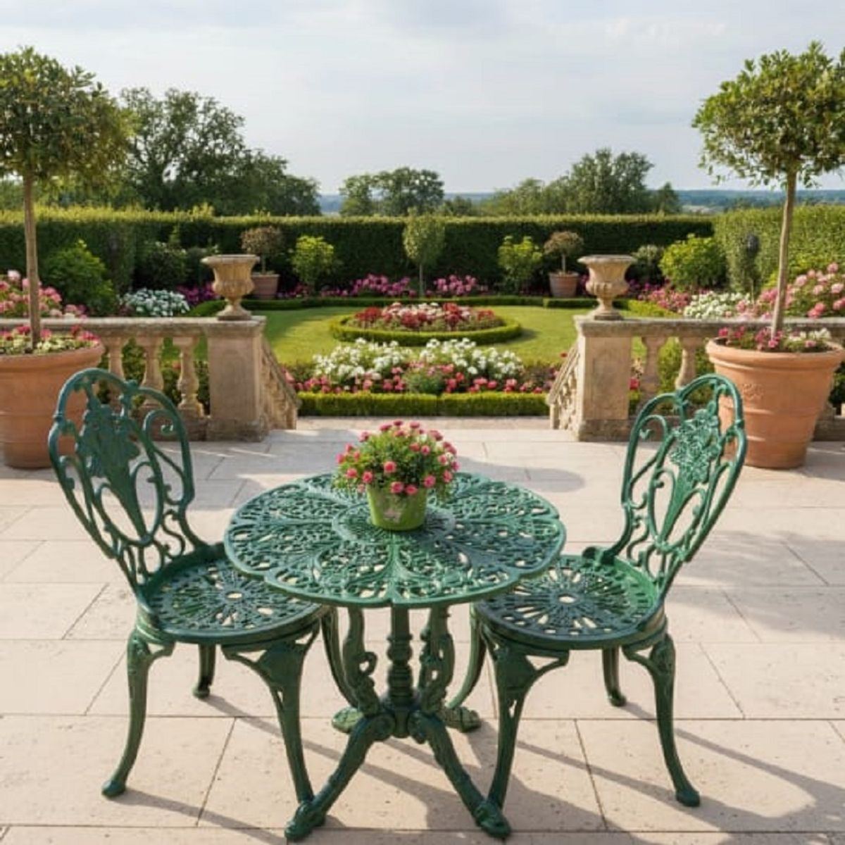 DMUEBLES COMEDOR TERRAZA JARDIN PARQUE MANCORA 4 SILLAS ALUMINO VERDE, marca DMUEBLES - Foto Principal