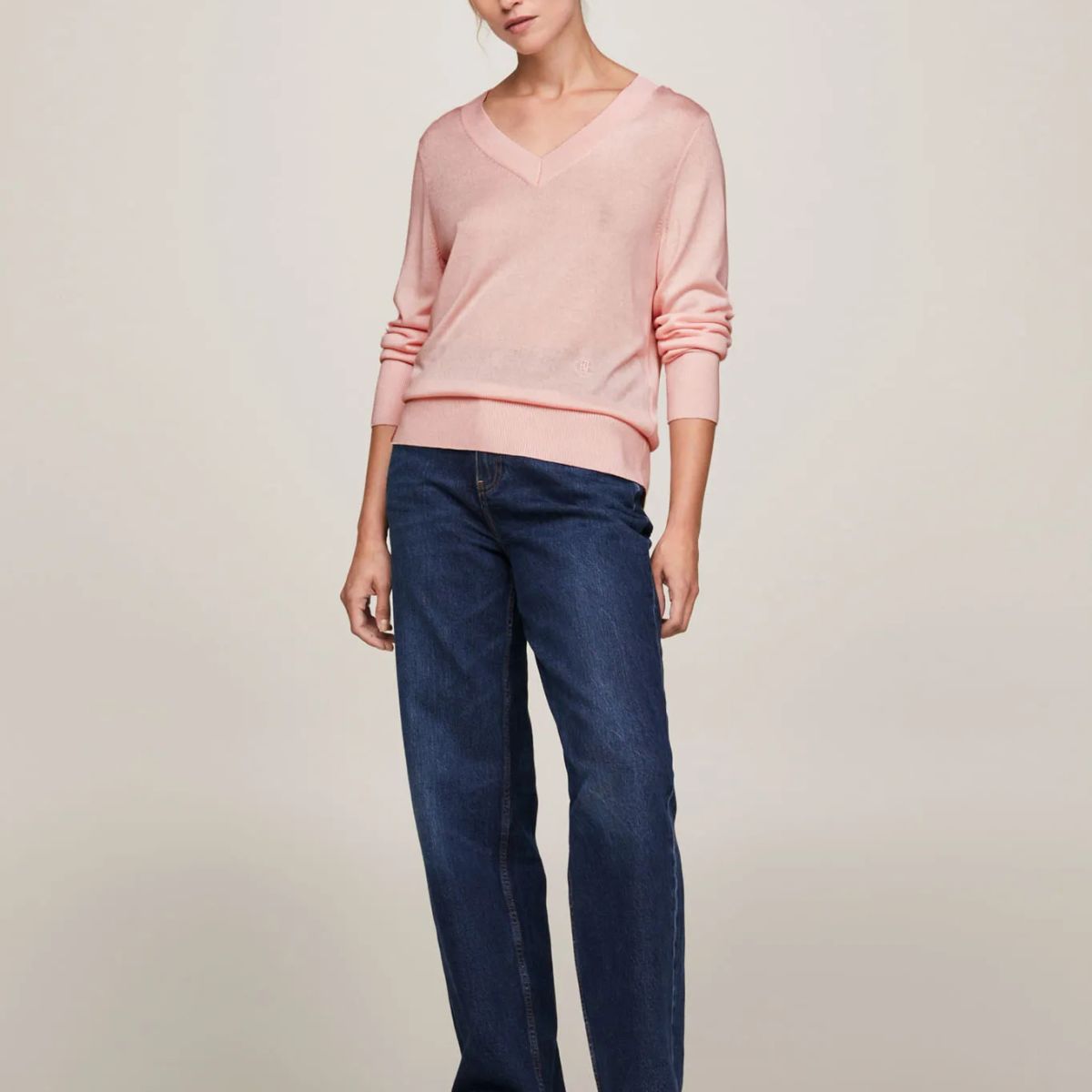 TOMMY HILFIGER - SWEATER MD LYOCELL SILK BLEND V-NK SWT TH