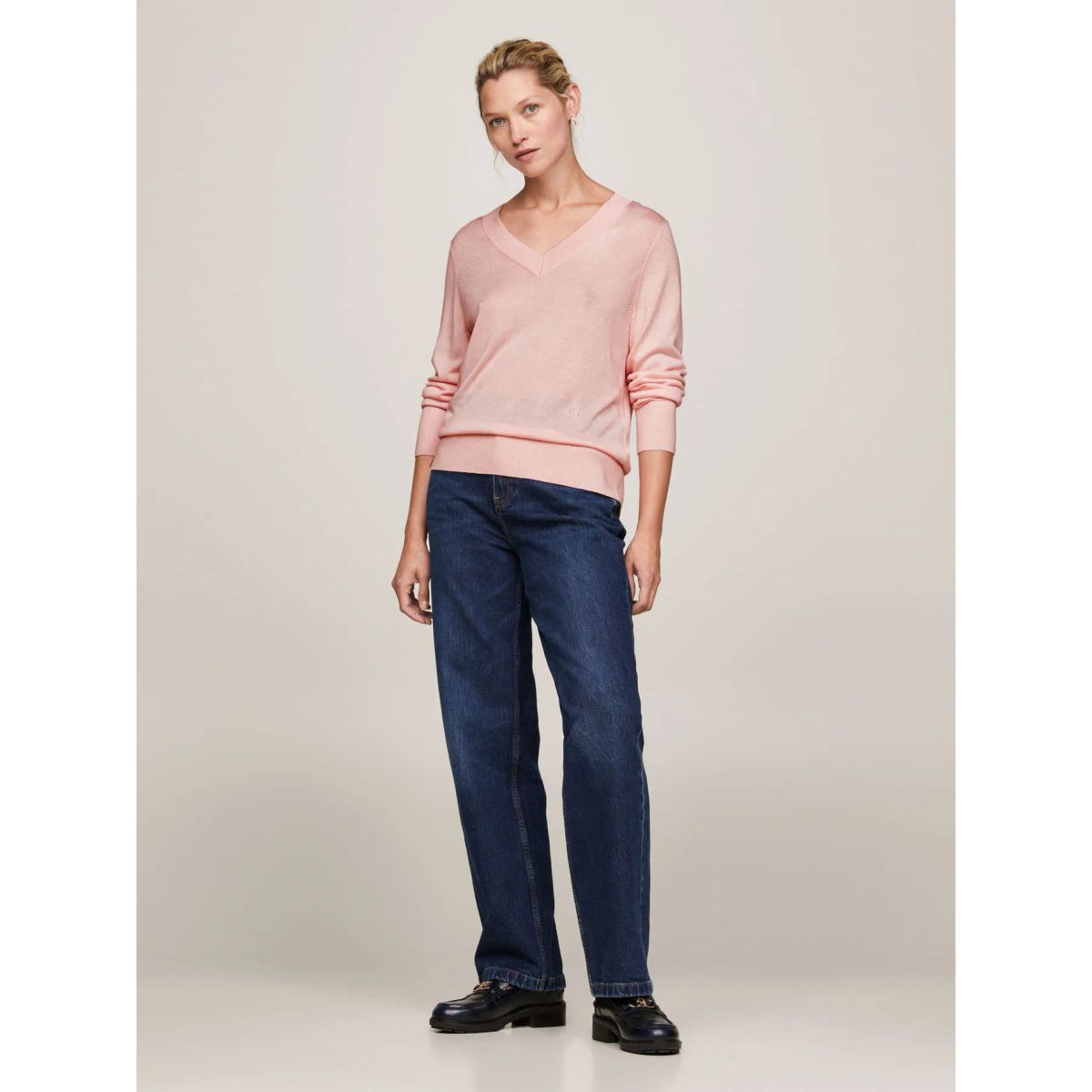 TOMMY HILFIGER - SWEATER MD LYOCELL SILK BLEND V-NK SWT TH