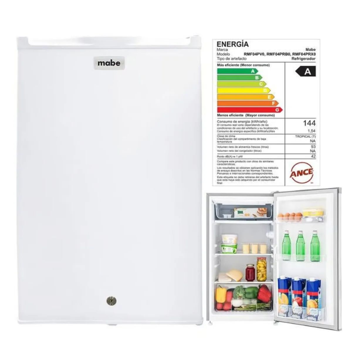 MABE - Frigobar 93 Ltrs Netos Blanco Mabe - RMF04PRB0