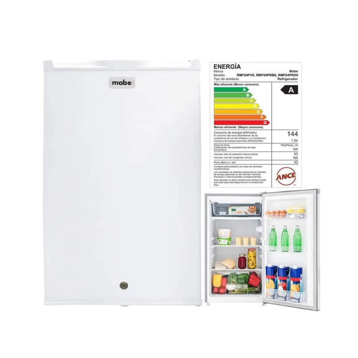 MABE - Frigobar 93 Ltrs Netos Blanco Mabe - RMF04PRB0