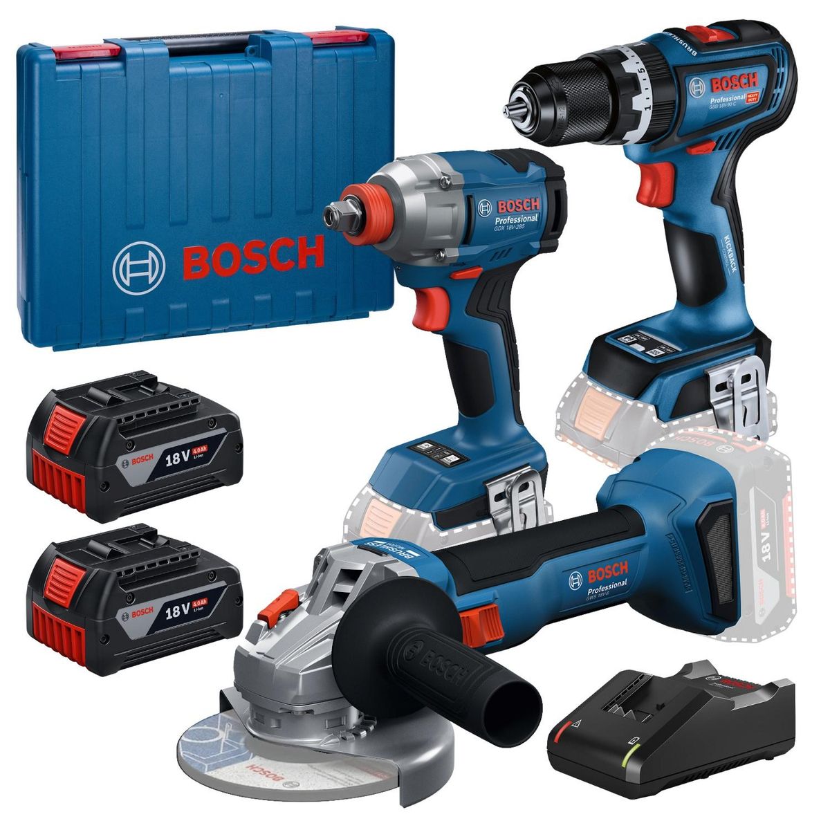 BOSCH - Amoladora Angular + Taladro Percutor + Llave de Impact Bosch