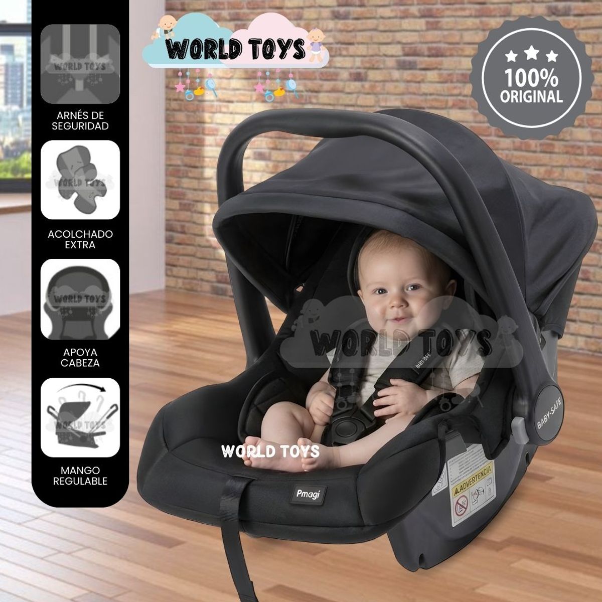 BABY - Portabebé de Lujo «REMI» Mango Regulable Black
