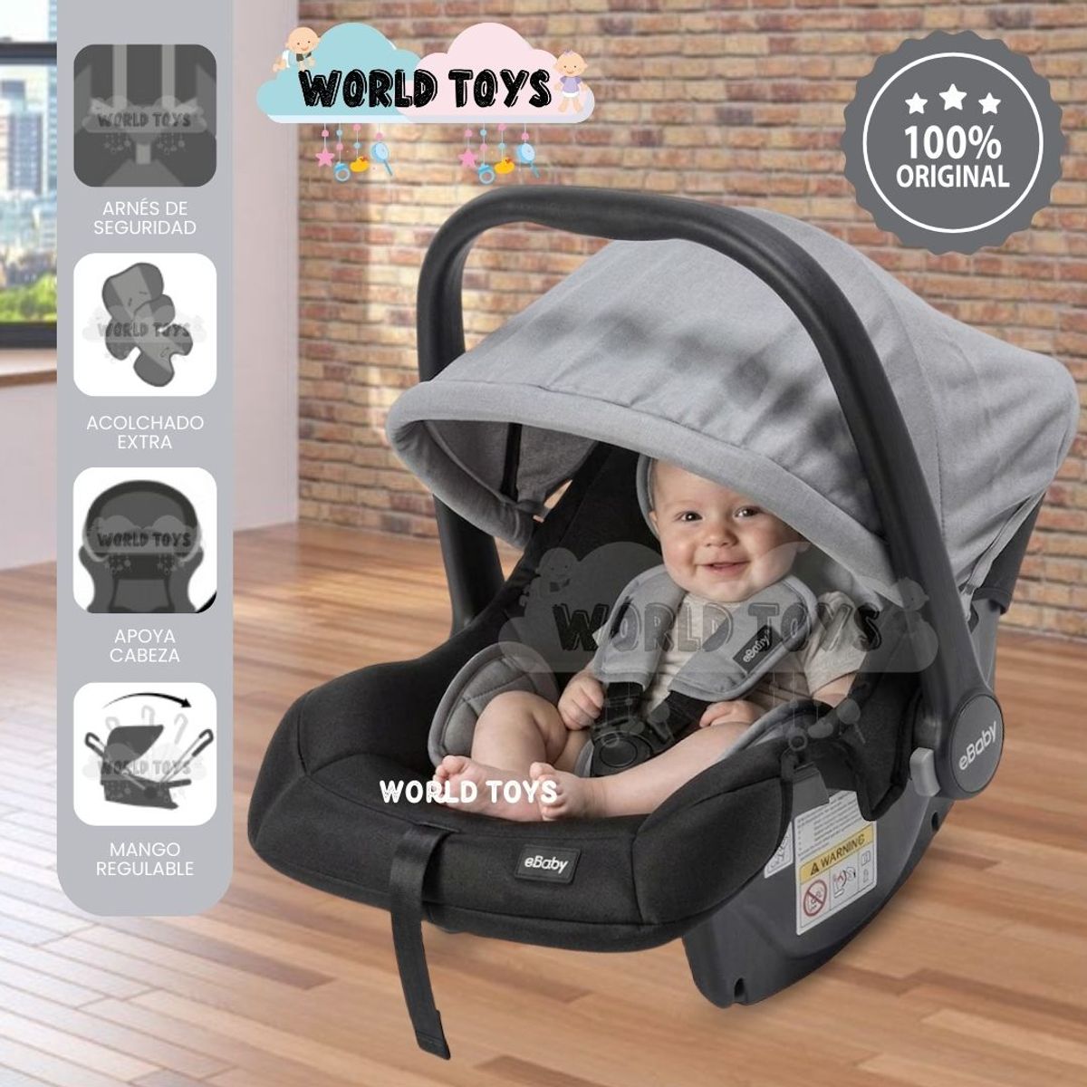 Baby - Portabebé de Lujo «REMI» Mango Regulable Gray