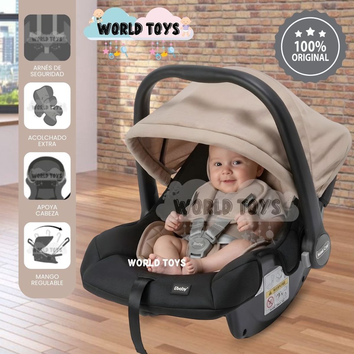 BABY - Portabebé de Lujo «REMI» Mango Regulable Beige