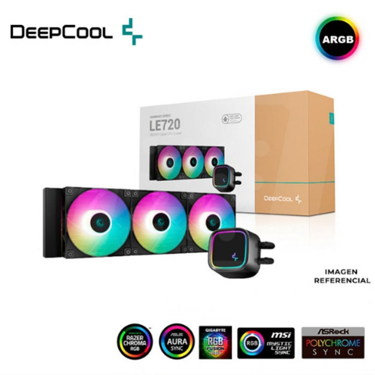 DEEPCOOL - REFRIGERACION LIQUIDA DEEP COOL LE720 BLACK A-RGB 3FAN