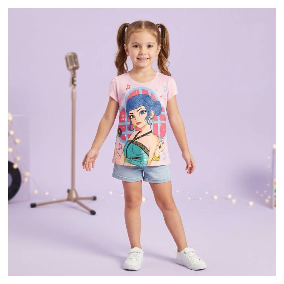 GENERICO - Polo infantil Kpop Demon Hunters mod Zoey Rosado claro talla 6