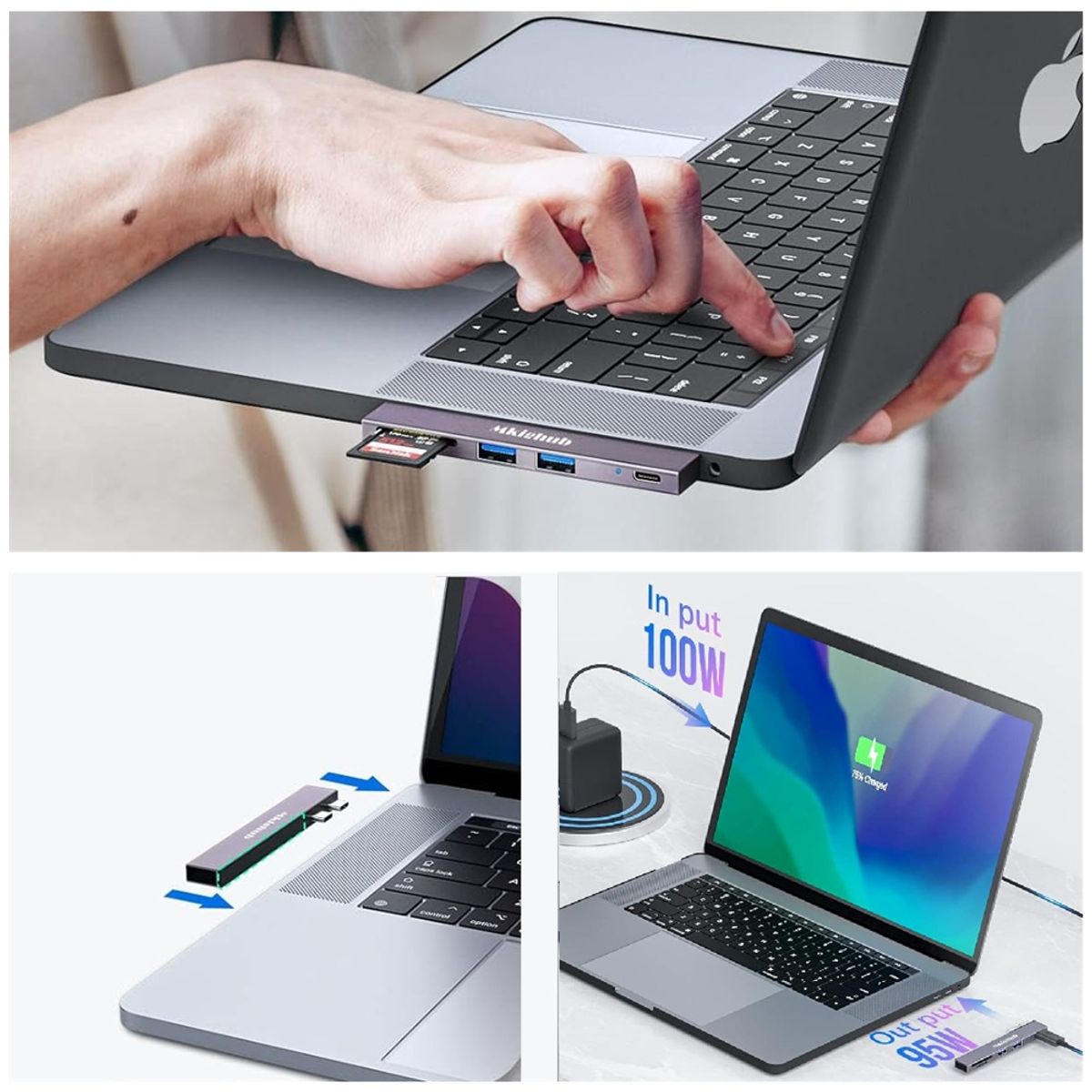 GENERICO - Adaptador Multipuerto 5 en 1 Para Macbook  USB 3.0 , Lector SD , Lector micro SD y Power Delivery