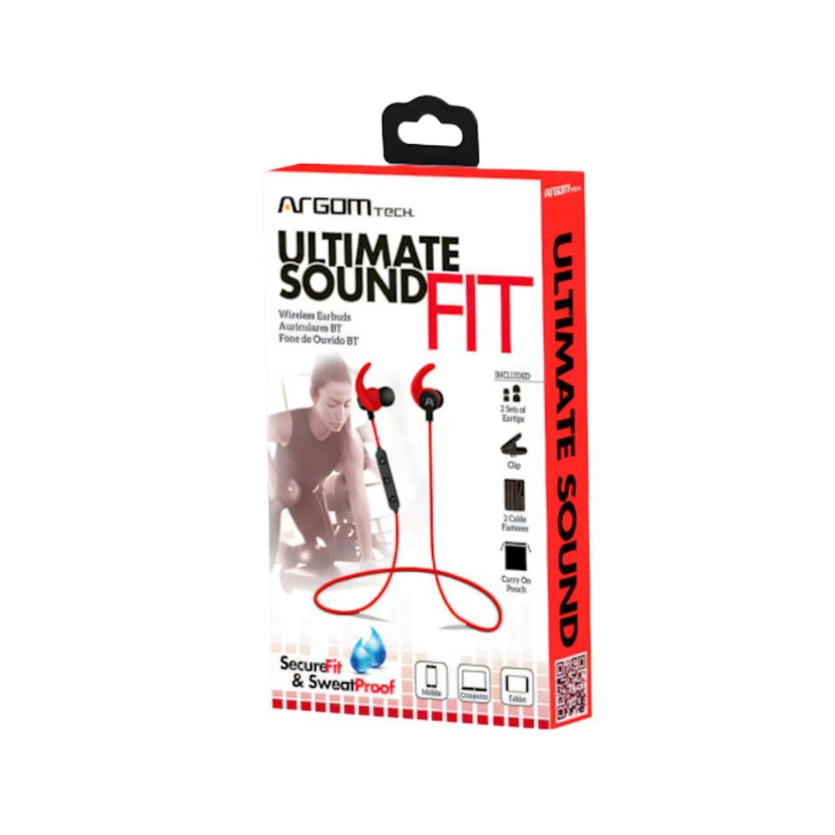 ARGOMTECH - AUDIFONOS ULTIMATE SOUND FIT BT - ROJO