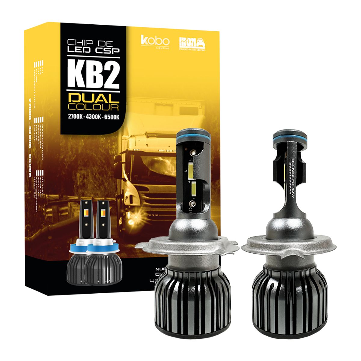 Kit Foco Led Kb2 Dual Chip Csp 42w 1224v Blanco Y Amarillo, marca GENERICO - Foto Principal