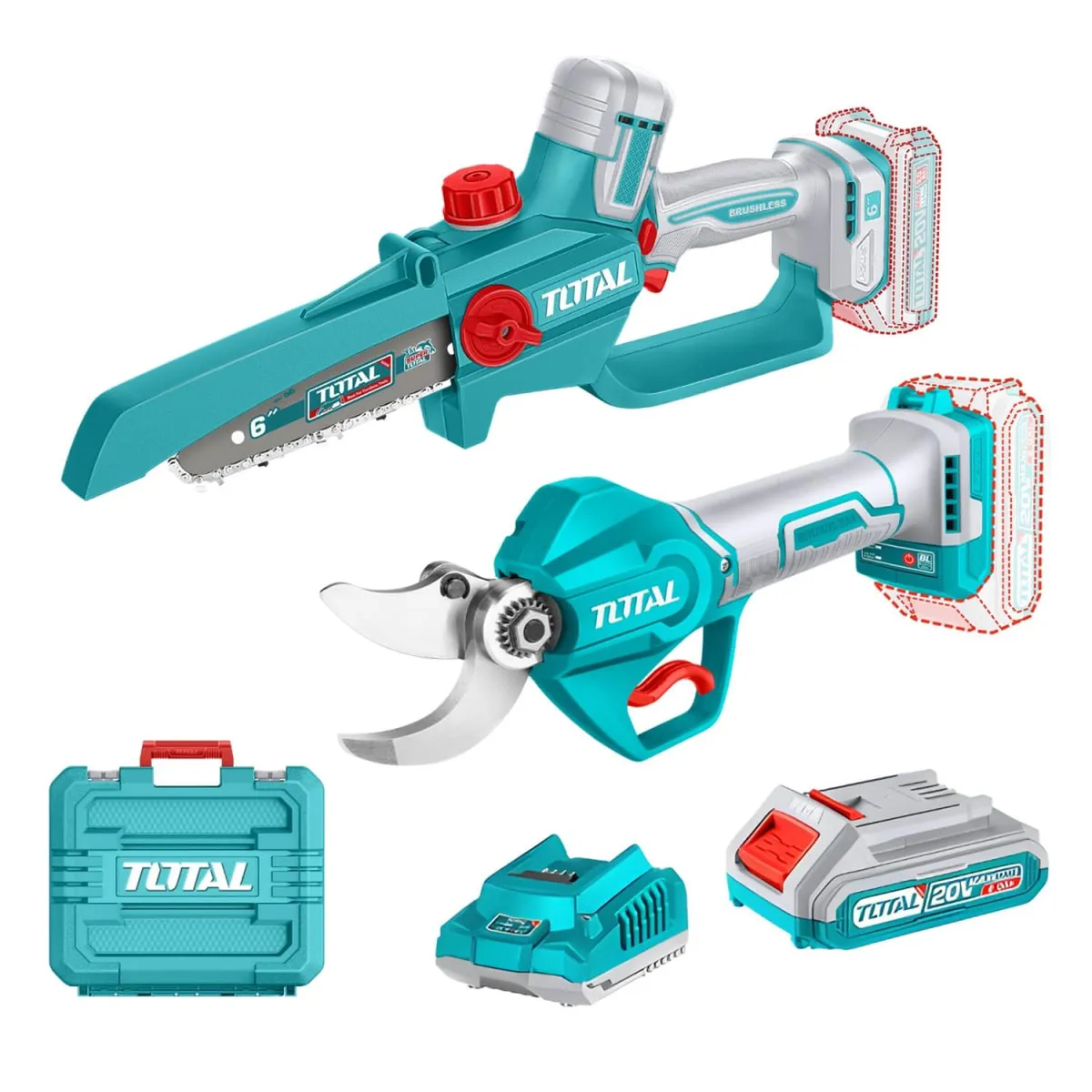 Combo Motosierra 6 + Tijera Inalambrica 20v Total, marca Total Tools - Foto Principal
