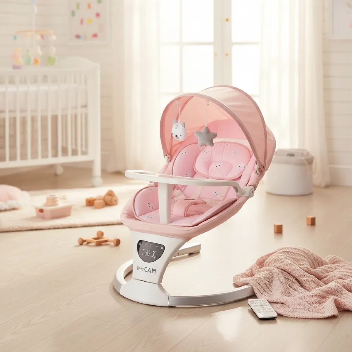 GENERICO - Mecedora para Bebé Musical Automática con Sensor - Rosa 2026