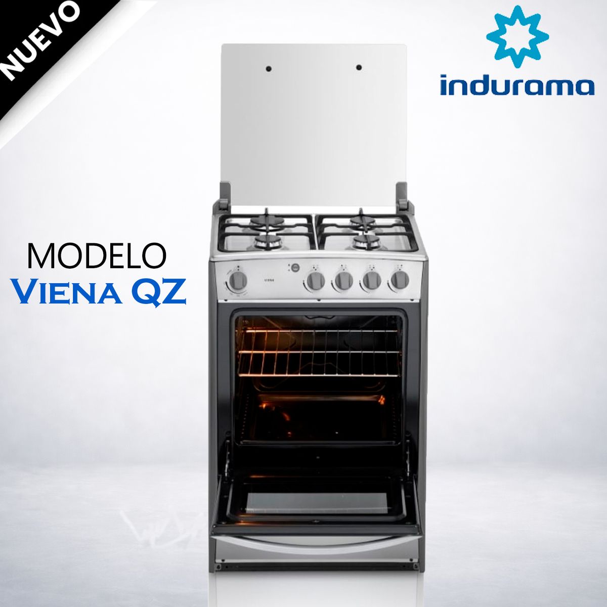 INDURAMA - Cocina Indurama a Gas Viena QZ 4 Hornillas Croma