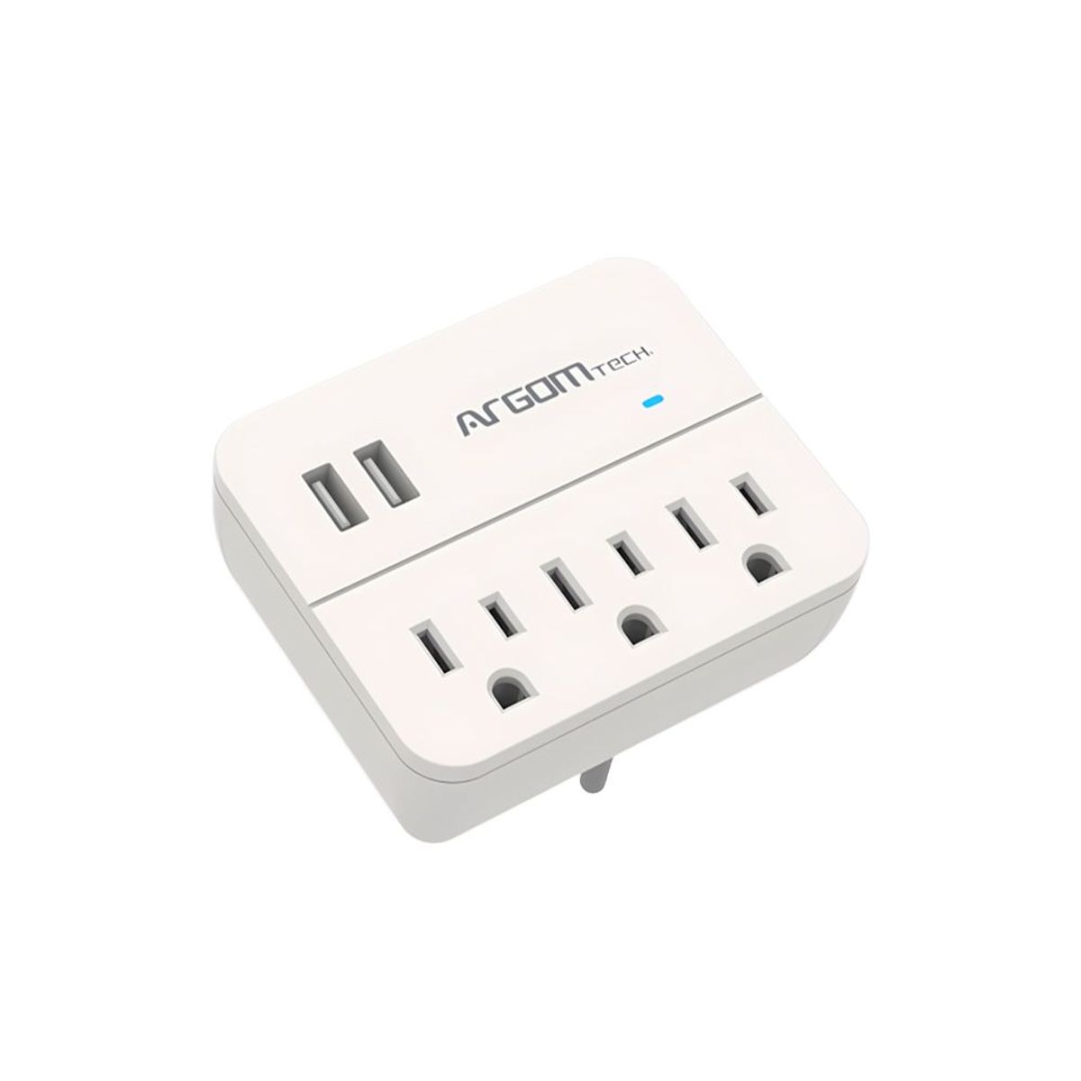 ARGOMTECH - ESTACION DE CARGA 3 TOMAS - 2 PUERTOS USB