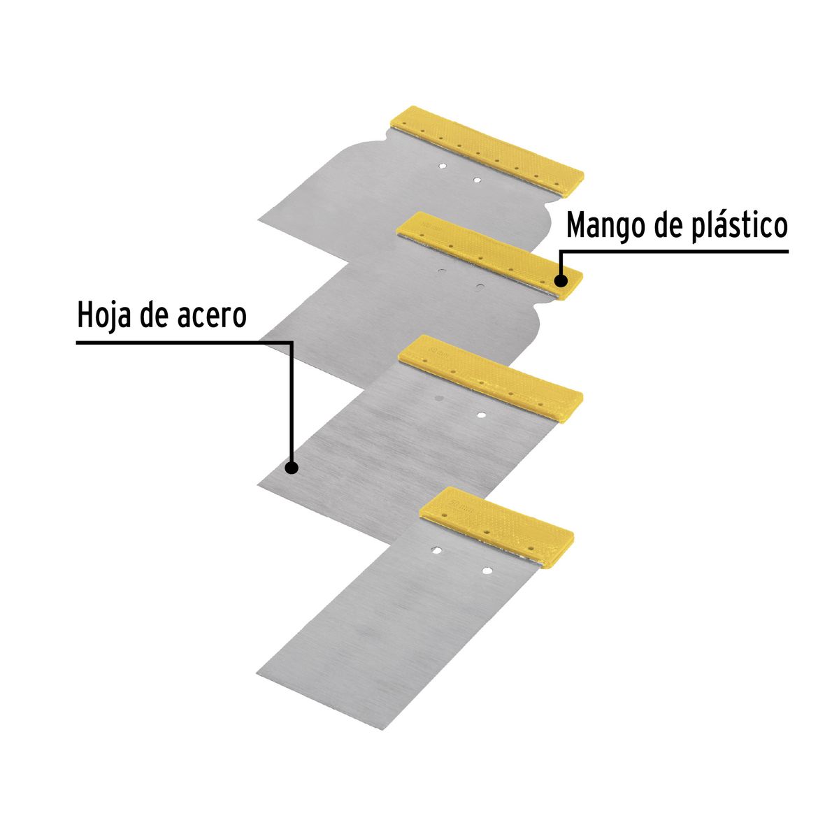 PRETUL - Juego de 4 cuñas con mango de plástico, PRETUL 24200