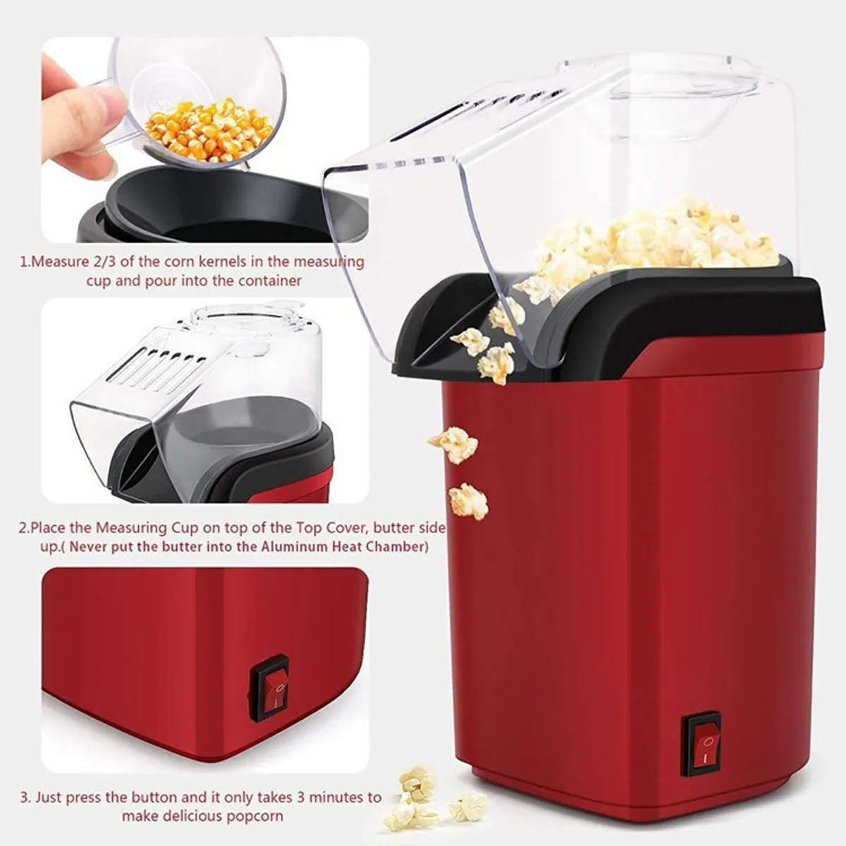 GENERICO - Máquina de Canchita Popcorn  Ideal para Películas y Reuniones  MOD1