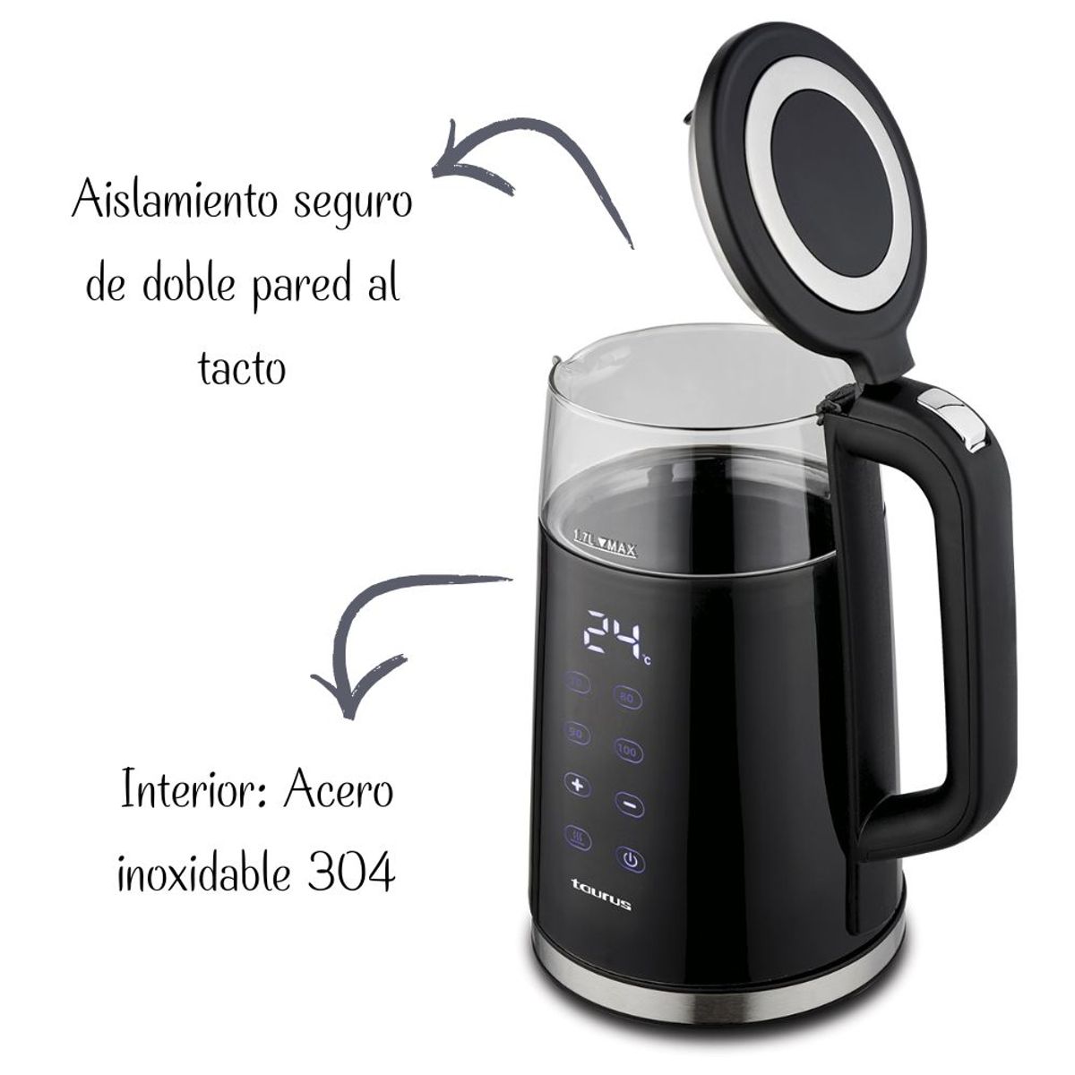 TAURUS - Hervidor Digital Taurus De 1.7Lt - NEOGLASS